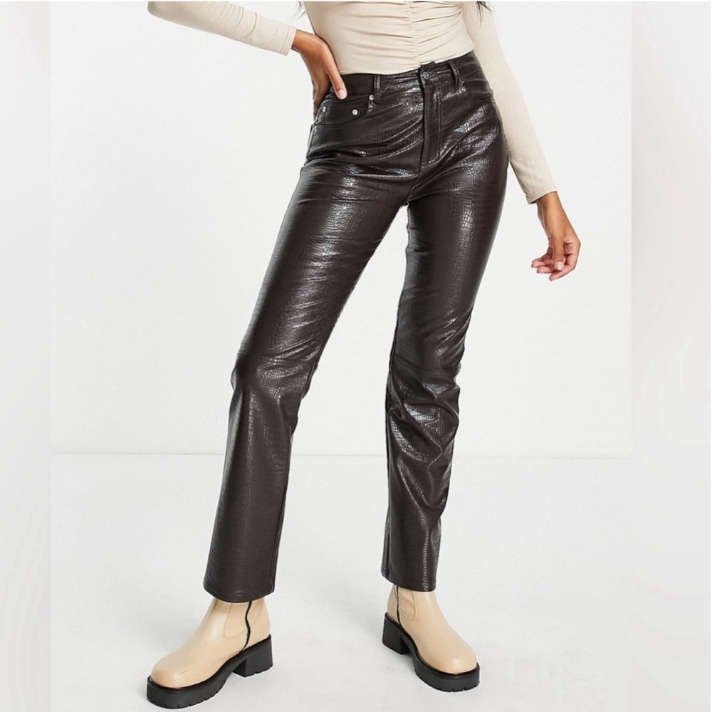 ASOS Design Croc Faux Leather Hourglass Pant